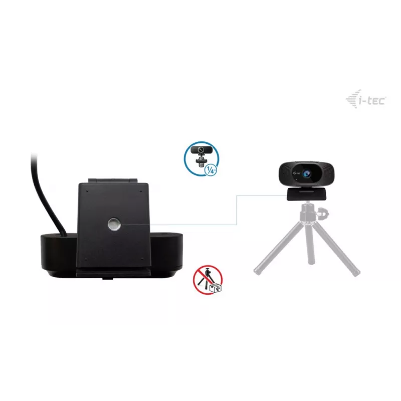Internetinė kamera i-tec SOLOMON 300 4K, USB, 3840×2160, 8,29 MP, segtukinis tvirtinimas, juoda