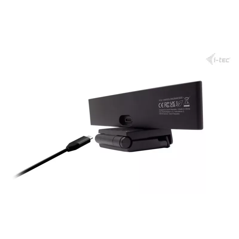 Internetinė kamera ITEC i-tec SOLOMON 500 4K PDAF — 4K Ultra HD, 3840×2160, USB, spaustuko laikiklis, juoda