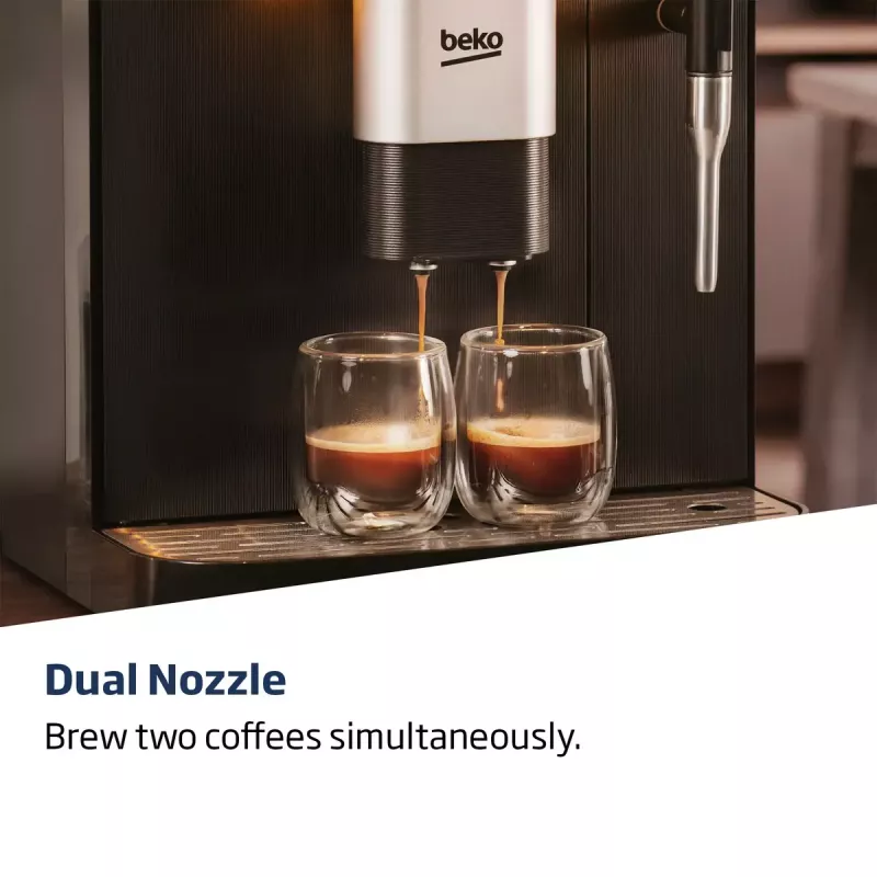 „Beko CEG7302B CaffeExperto“ kavos aparatas nuo pupelių iki puodelio su garų antgaliu