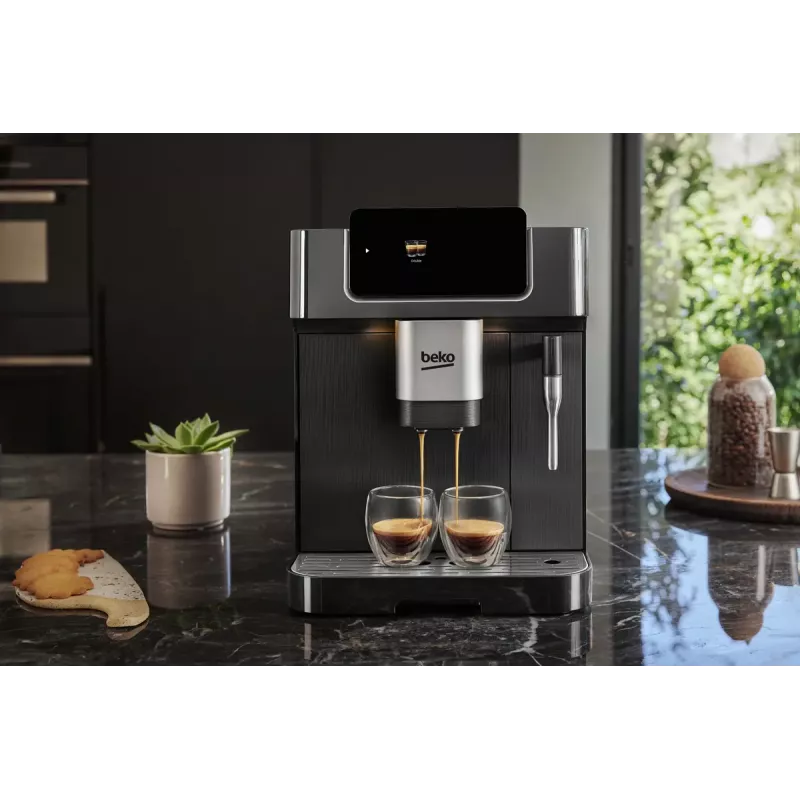 „Beko CEG7302B CaffeExperto“ kavos aparatas nuo pupelių iki puodelio su garų antgaliu