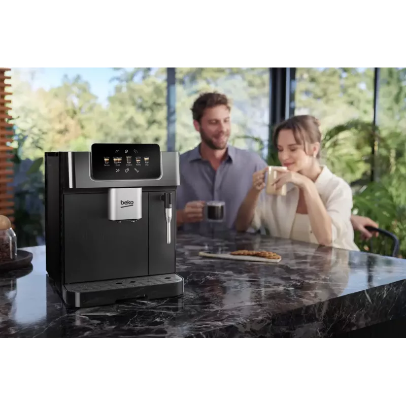„Beko CEG7302B CaffeExperto“ kavos aparatas nuo pupelių iki puodelio su garų antgaliu