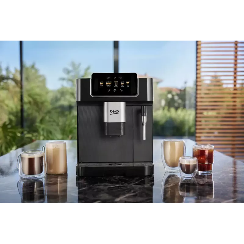 „Beko CEG7302B CaffeExperto“ kavos aparatas nuo pupelių iki puodelio su garų antgaliu