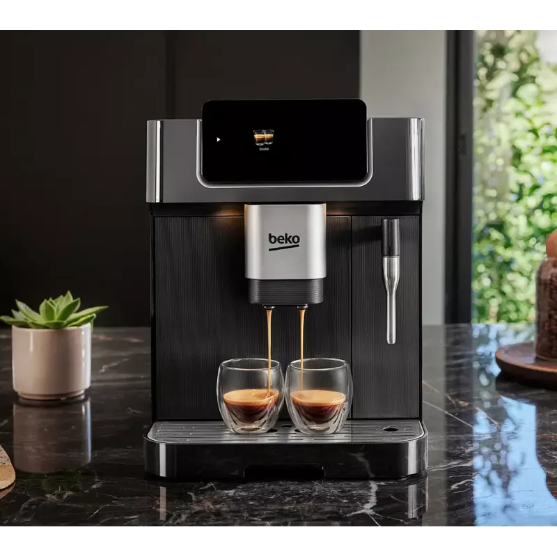 „Beko CEG7302B CaffeExperto“ kavos aparatas nuo pupelių iki puodelio su garų antgaliu