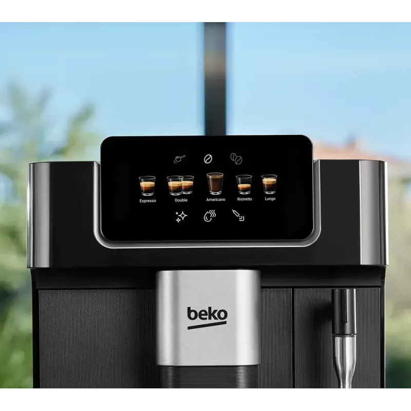 „Beko CEG7302B CaffeExperto“ kavos aparatas nuo pupelių iki puodelio su garų antgaliu