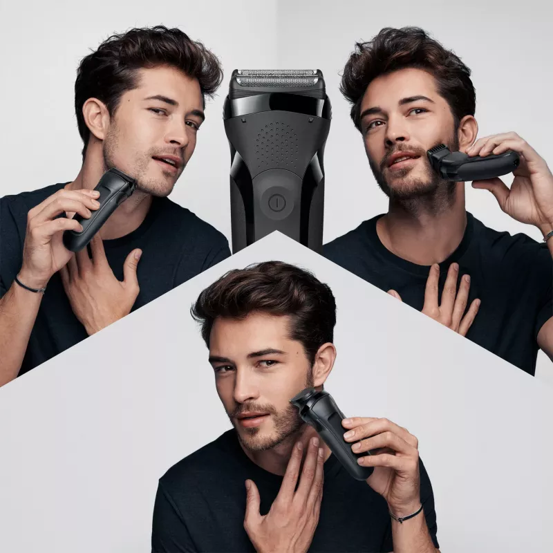 Braun Series 3 300BT belaidis šlapias ir sausas elektrinis folijos skutimosi peilis su kirpimo mašinėle