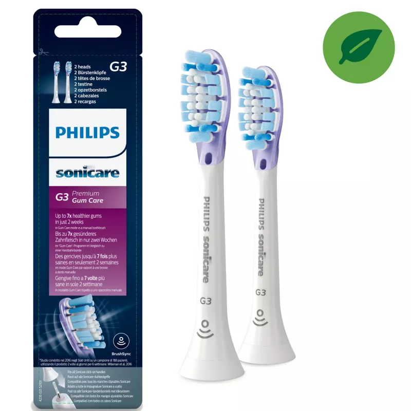 Philips Sonicare G3 Premium Gum Care HX9052/17 2 keičiamosios sonic dantų šepetėlio galvutės