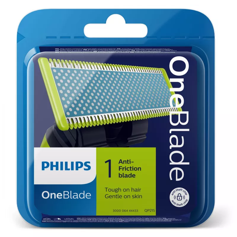 Philips Norelco OneBlade OneBlade QP215/50 Anti-friction, skutimosi peiliukas, įvairiaspalvis, 4 mėnesiai(-ių), Philips, Philips OneBlade, 1 vnt.