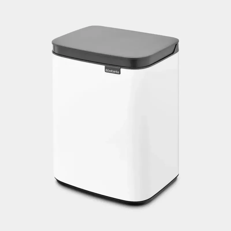 Brabantia Bo atliekų dėžė 4 l stačiakampė plieninė juoda balta