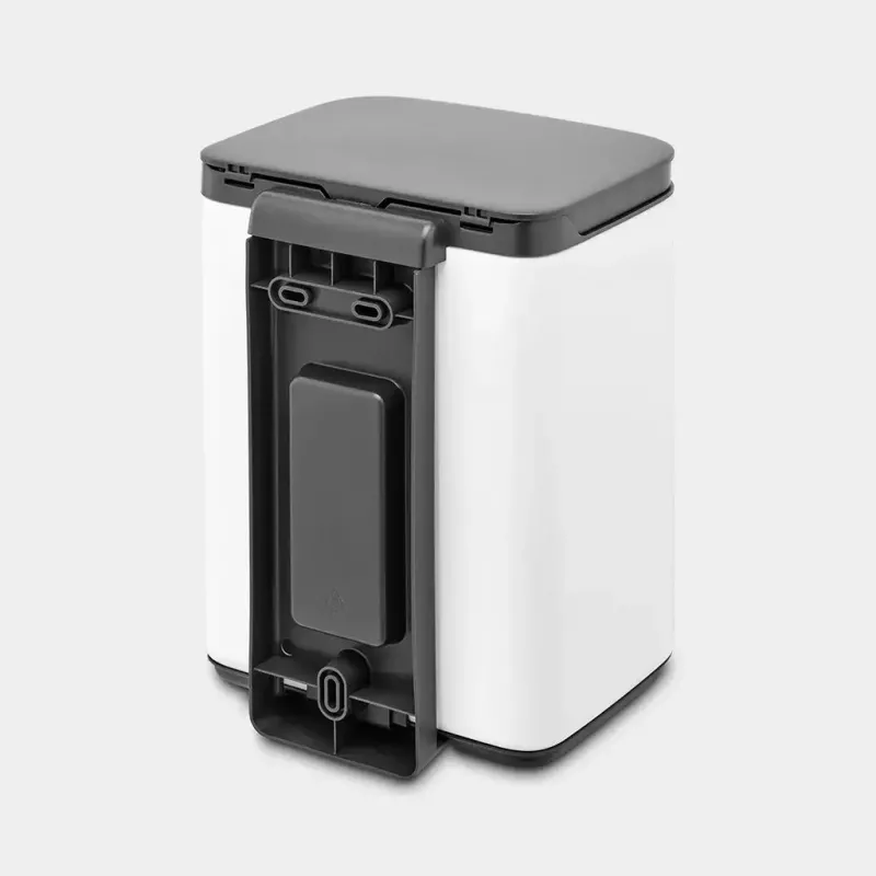 Brabantia Bo atliekų dėžė 4 l stačiakampė plieninė juoda balta