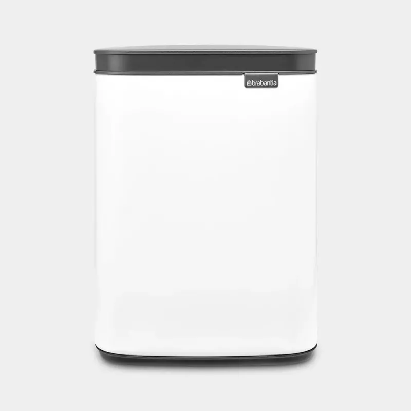 Brabantia Bo atliekų dėžė 4 l stačiakampė plieninė juoda balta