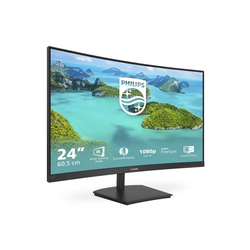 Philips E Line 241E1SCA/00 kompiuterio monitorius 59,9 cm (23,6 colių) 1920 x 1080 pikselių Full HD LCD Juodas