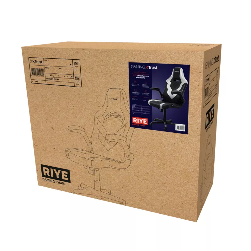 Universali žaidimų kėdė Trust GXT 703W RIYE juoda balta 140 kg