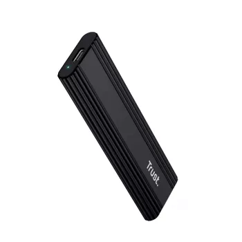 SSD korpusas TRUST 25806 juodas, skirtas M.2, vieno disko, iki 4 TB, USB Type-C 10 Gbit/s (USB 3.2 Gen 2)