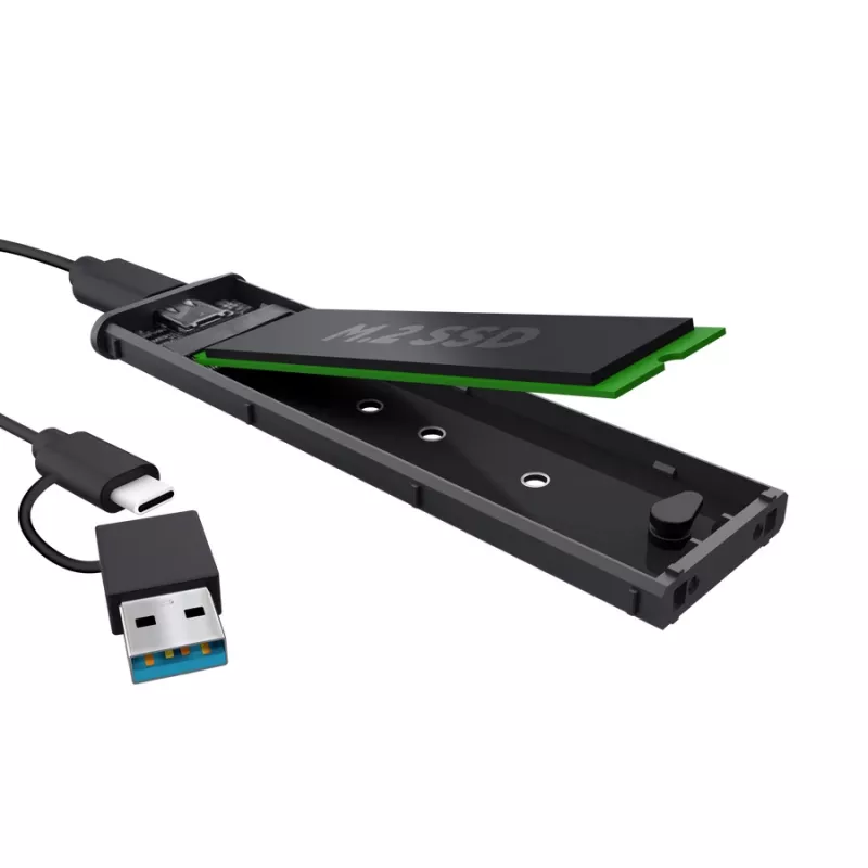 SSD korpusas TRUST 25806 juodas, skirtas M.2, vieno disko, iki 4 TB, USB Type-C 10 Gbit/s (USB 3.2 Gen 2)