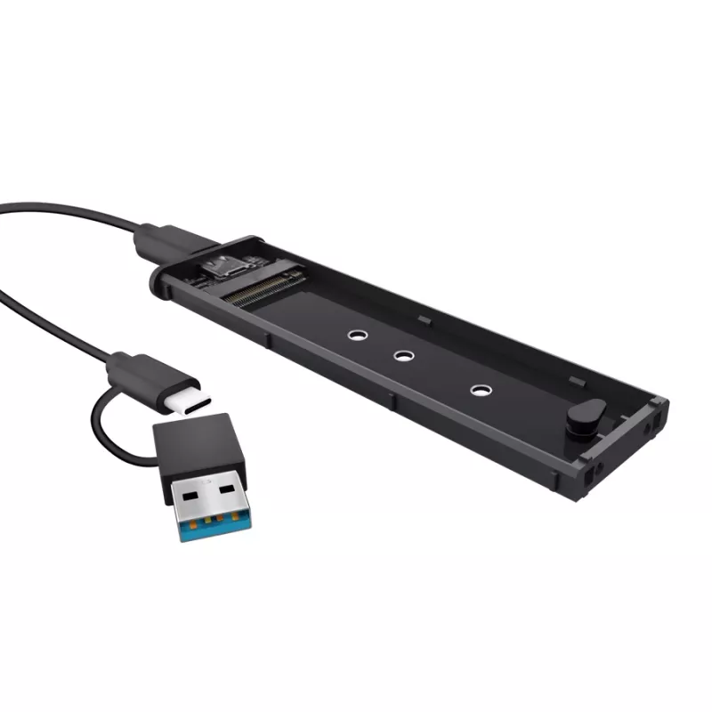 SSD korpusas TRUST 25806 juodas, skirtas M.2, vieno disko, iki 4 TB, USB Type-C 10 Gbit/s (USB 3.2 Gen 2)