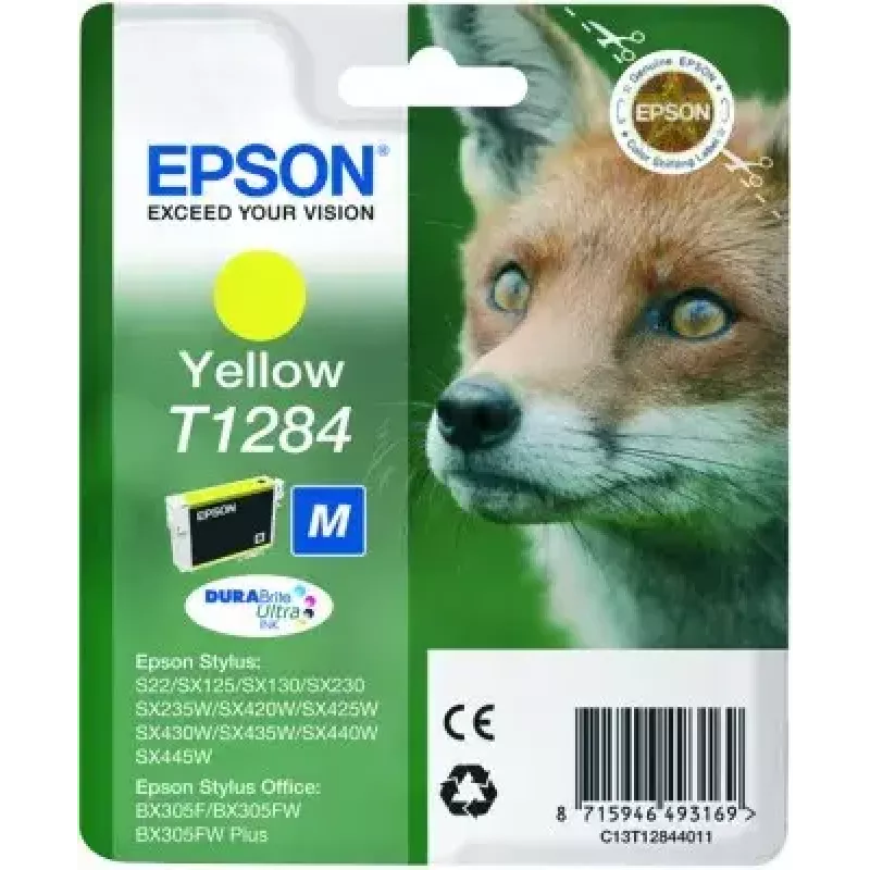 Epson Fox Singlepack Geltona T1284 DURABrite Ultra rašalas