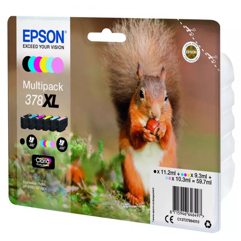 Epson Squirrel 6 spalvų rinkinys 378XL Claria Photo HD rašalas