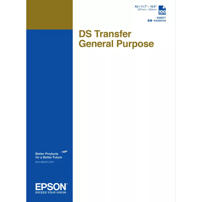 Transferinis popierius Epson C13S400077 rašaliniams spausdintuvams, A3 (297×420 mm), 100 lapų, 87 g/m²