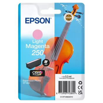 Epson 250 Violin Claria Photo HD originali didelės (XL) išeigos šviesiai purpurinė rašalo kasetė, 1 vnt., 5.9 ml