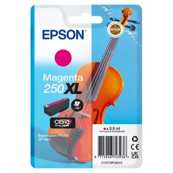 Epson 250XL Violin Claria Photo HD originali didelės (XL) išeigos purpurinė rašalo kasetė, 1 vnt., 8.9 ml