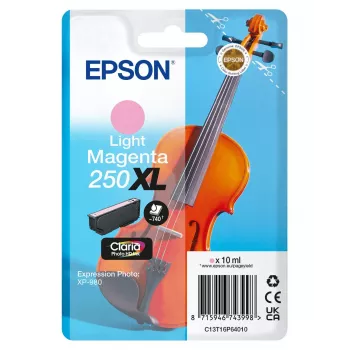 Epson 250XL Violin Claria Photo HD originali didelės (XL) išeigos šviesiai purpurinė rašalo kasetė, 1 vnt., 10 ml
