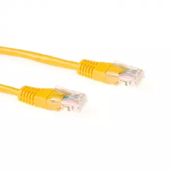 ACT geltonas 5 metrų U/UTP CAT5E komutacinis kabelis su RJ45 jungtimis