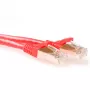 ACT raudonas 0,5 metro SFTP CAT6A komutacinis kabelis su RJ45 jungtimis be užkliuvimo