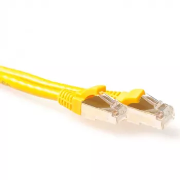 ACT Geltonas 1 metro SFTP CAT6A komutacinis kabelis su nesikabinančiomis RJ45 jungtimis