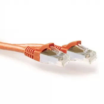 ACT Oranžinė 20 m LSZH SFTP CAT6A komutacinis kabelis be užkabinimų su RJ45 jungtimis