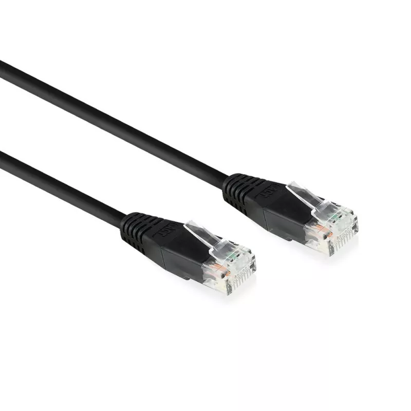 ACT juodas 5,0 metro U/UTP CAT6 komutacinis kabelis su RJ45 jungtimis