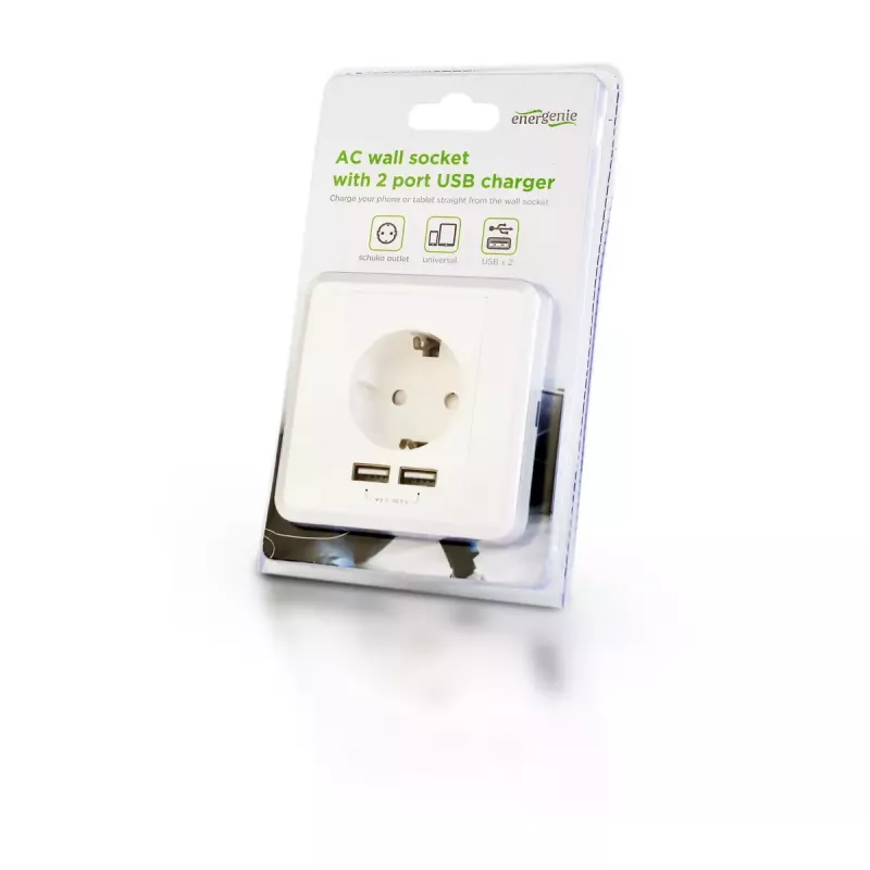 Kištukinis lizdas 2 x USB EnerGenie EG-ACU2A2-01