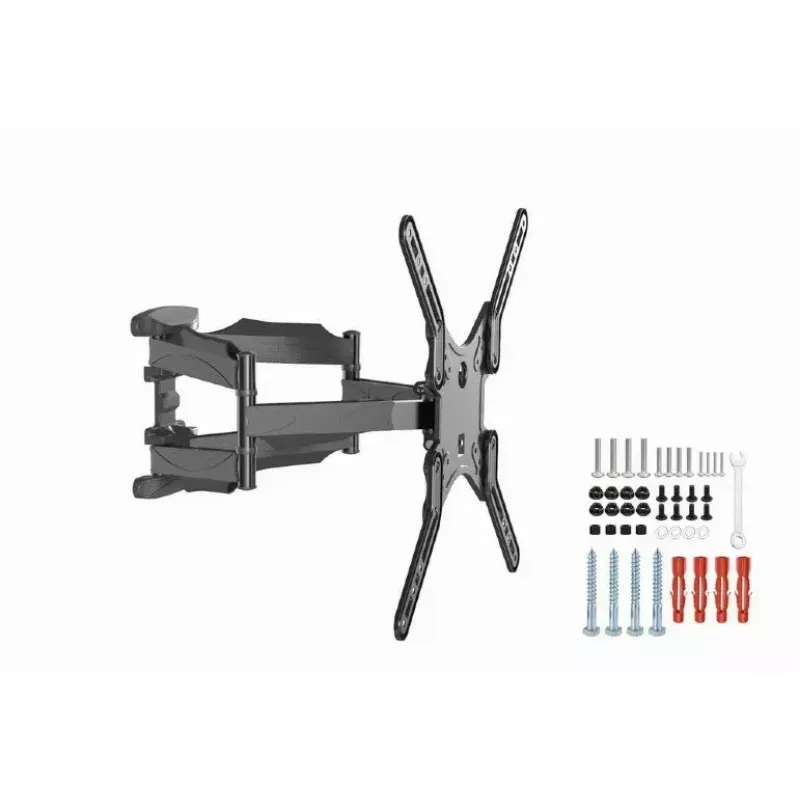 TV laikiklis Gembird WM-60ST-01 32–60 colių televizoriams, VESA 100x100–400x400, iki 36,4 kg, pasvirimas -2°–10°, atstumas nuo sienos 4,2–45,2 cm, juodas