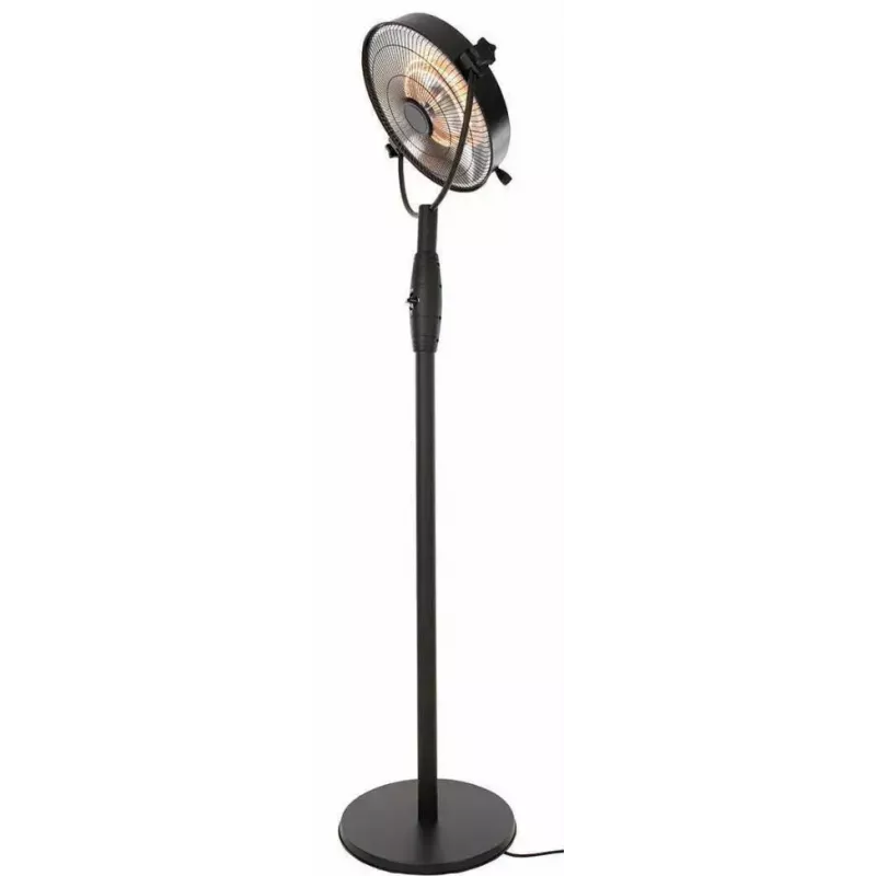Halogeninis elektrinis patalpų šildytuvas SUNRED Retro, 2100/900 W, skirtas naudoti patalpose ant grindų, šildo iki 17 m², juodos/rudos spalvos