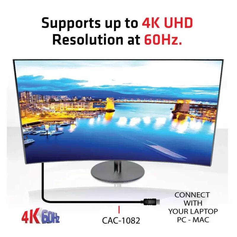 CLUB3D DisplayPort 1.4 į HDMI 2.0b HDR laidas kištukas/kištukas 2 m / 6,56 pėdos