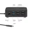 USB-C keturių „DisplayLink“ dokavimo stotis CLUB 3D CSV-2542 — 2× DisplayPort 8K60Hz, 2× HDMI 4K60Hz, PD 100W, 2,5G Ethernet