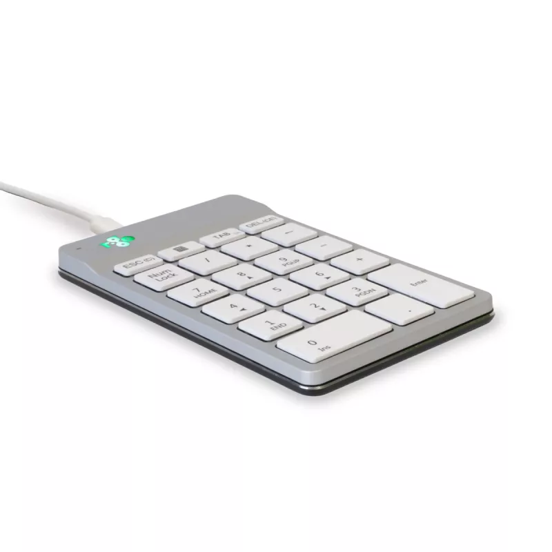 R-Go Tools Skaitmeninė klaviatūra R-Go Numpad Break, ergonominė skaitmeninė klaviatūra su pertraukų programine įranga, laidinė, balta