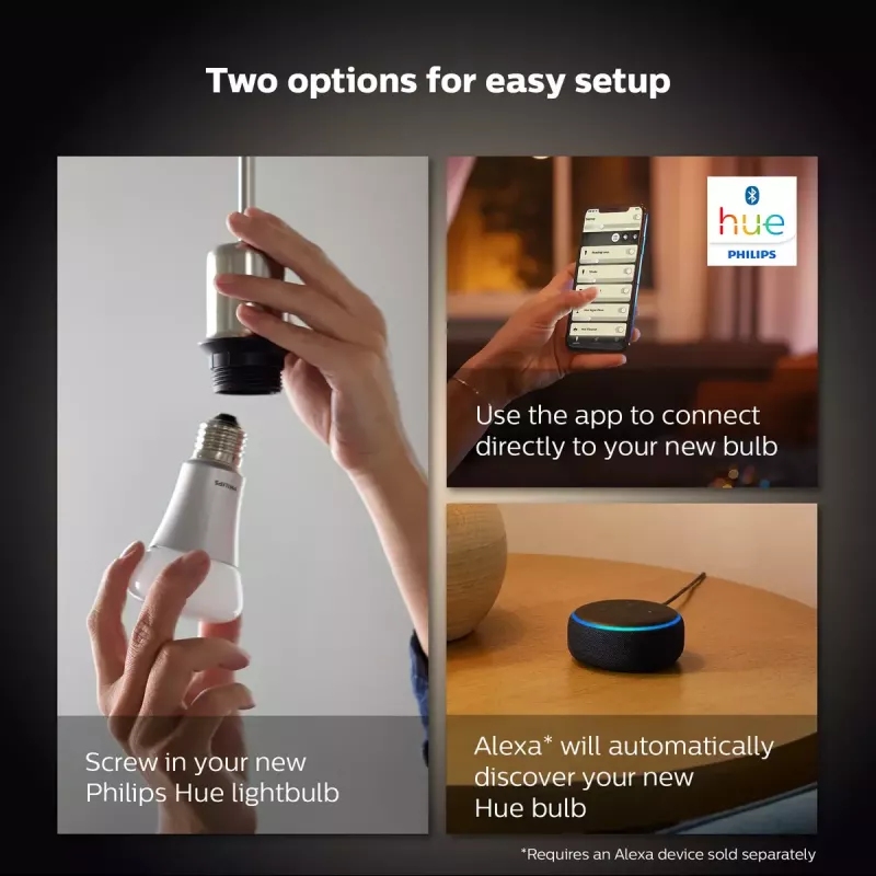 Philips Hue White A60 – E27 išmanioji lemputė – 800 (2 vnt.)