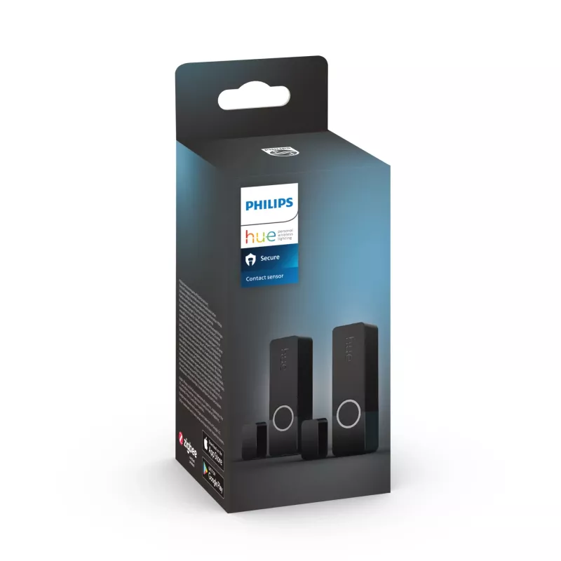 Philips Secure kontaktų jutiklis, belaidis, ZigBee, juodas, durims/langams, lipni juosta/varžtai, III