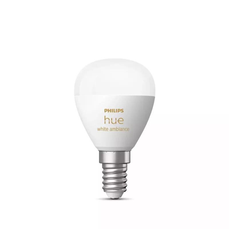 Philips Hue White ambience Lustre – E14 išmanioji lemputė, išmanioji lemputė, Bluetooth/Zigbee, balta, LED, E14, P45