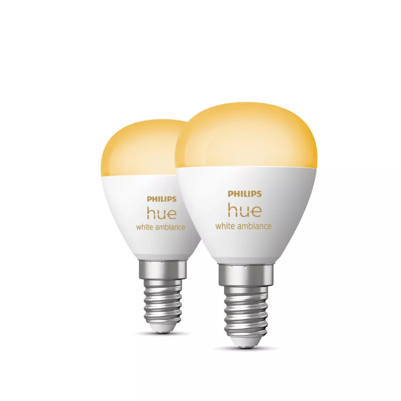 Philips Hue White ambience Lustre – E14 išmanioji lemputė – (2 vnt. pakuotė)