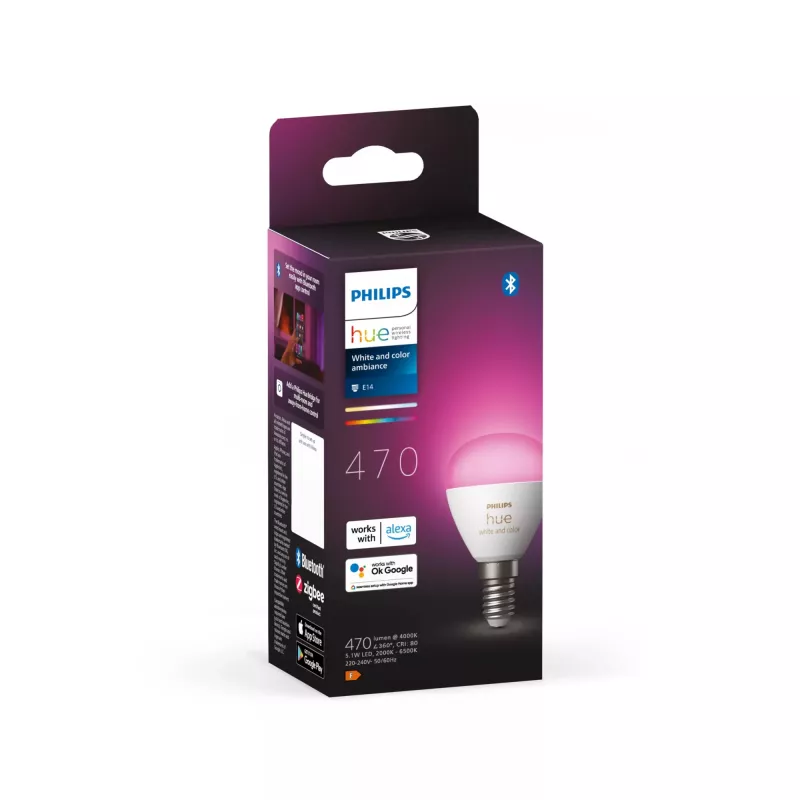Išmanioji lemputė Philips Hue White and colour ambience Lustre E14 Bluetooth Zigbee