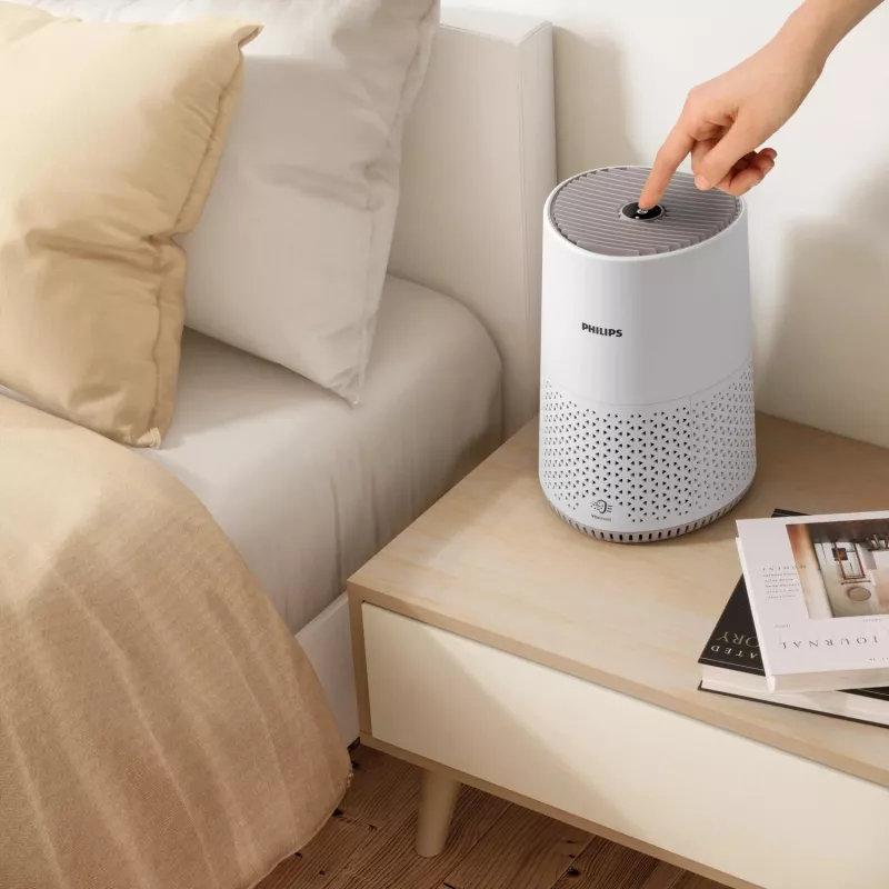 Oro valytuvas Philips AC0650/10, skirtas patalpoms iki 39 m², CADR 170 m³/val., 12 W, 49 dB, 2,2 kg, smėlio/baltos spalvos