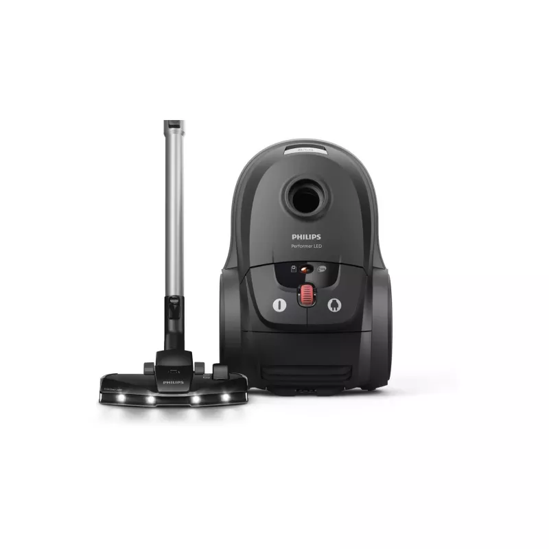 Cilindrinis dulkių siurblys Philips 8000 serija XD8122/10 — 900 W, 4 L dulkių maišelis, HEPA filtras, juodas