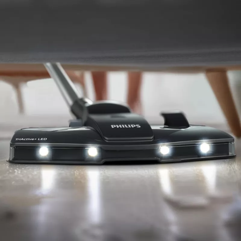 Cilindrinis dulkių siurblys Philips 8000 serija XD8122/10 — 900 W, 4 L dulkių maišelis, HEPA filtras, juodas