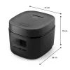 Ryžių viryklė Philips 3000 serijos HD3080/80, 0,54 l, 400 W, juoda, mygtukinis valdymas