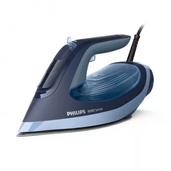 Garų lygintuvas Philips 6000 serija DST6120/20 — 2600 W, SteamGlide Plus padas, 190 g/min garų smūgis, 0,3 L vandens talpa, 1,5 kg, Mėlynas