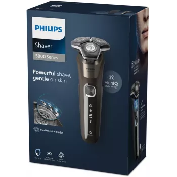 Philips SHAVER Series 5000 S5886/30 vyriškas skutimosi peiliukas Rotacinis peiliukas Apdailos priemonė Juoda, Ruda