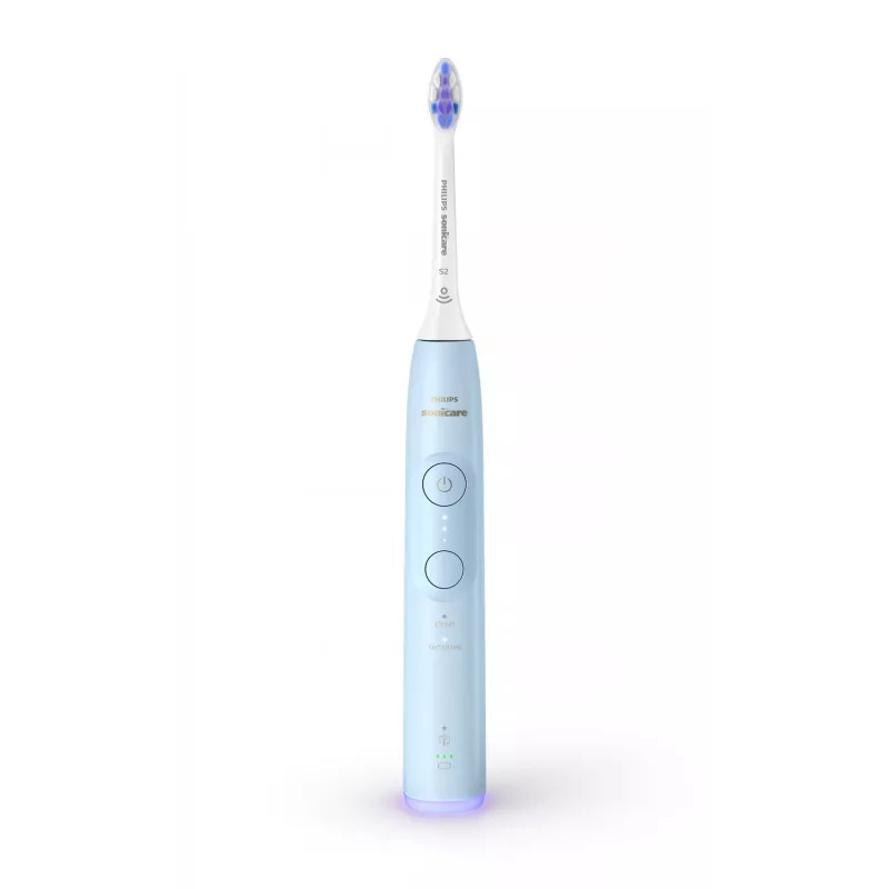 Philips Series 6100 HX7406/01 Įkraunamas dantų šepetėlis, Suaugusiems, Garsinis dantų šepetėlis, Kasdienė priežiūra, Jautriems, 62000 judesių per minutę, Mėlynas, 2 min, 4 x 30 sek.