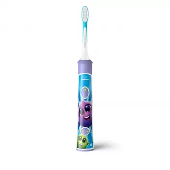 Sonic elektrinis dantų šepetėlis Philips Sonicare For Kids HX6322/12 — įmontuota Li‑Ion baterija, 1 rankena, 2 šepetėlių galvutės, Daily Care režimas