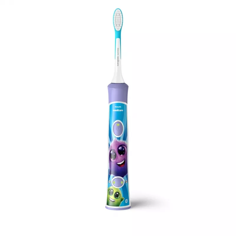 Sonic elektrinis dantų šepetėlis Philips Sonicare For Kids HX6322/12 — įmontuota Li‑Ion baterija, 1 rankena, 2 šepetėlių galvutės, Daily Care režimas